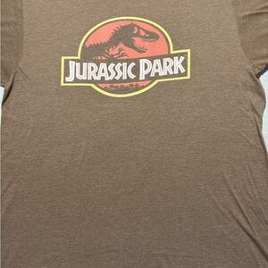 VTG JURASSIC PARK T-Rex Classic Logo T-Shirt Men's Brown Size XL